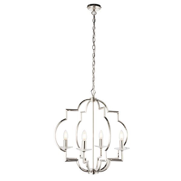 Endon Lighting - Garland - 81915 - Nickel Clear Crystal Glass 4 Light Ceiling Pendant Light