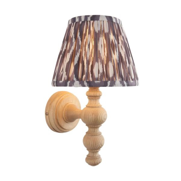 Endon Lighting - Bibury & Ikat 20cm - 114329 - Ash Wood Aged Brass Grey Wall Light