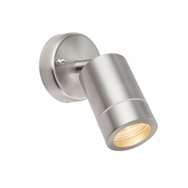 Saxby Lighting - Palin - 75448 - Stainless Steel Clear Glass IP44 Outdoor Wall Spotlight