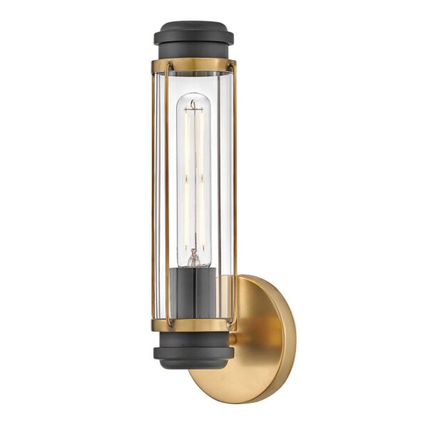 Hinkley Lighting - Masthead - HK-MASTHEAD1-HBBK - Heritage Brass Black Clear Glass IP44 Bathroom Wall Light