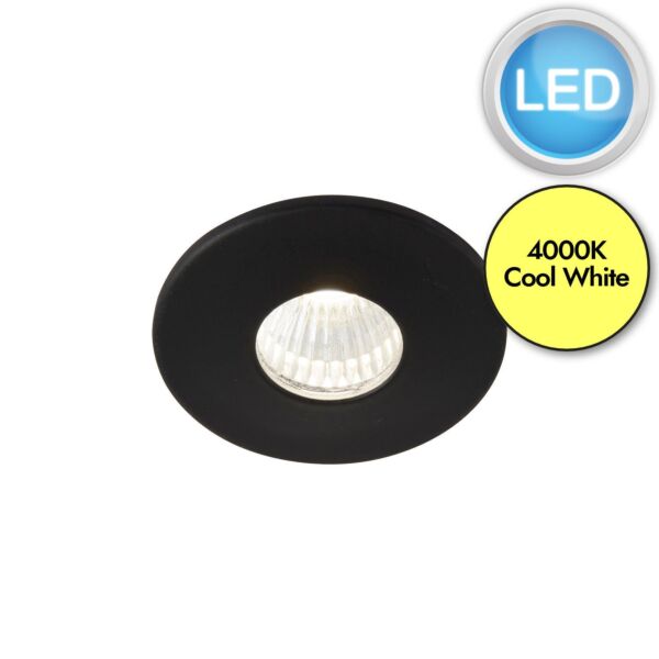 Saxby Lighting - Lalo - 99558 - LED Black Clear IP44 4000k Bathroom Recessed Ceiling Downlight