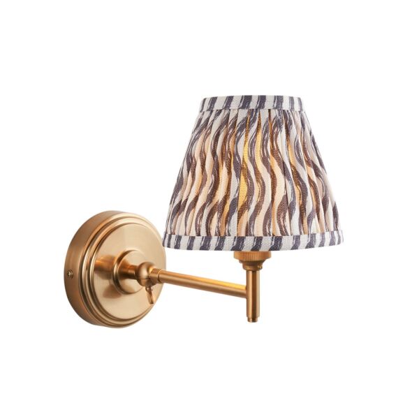 Endon Lighting - Step Fold & Ripple 16cm - 115796 - Aged Brass Grey Wall Light