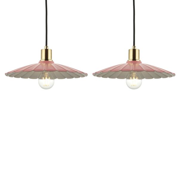 Set of 2 Hattie - Dusky Pink with Brushed Gold Pendants