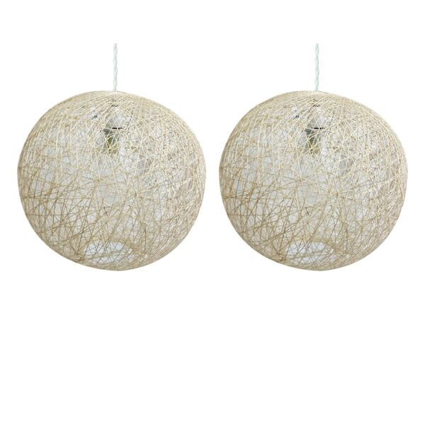 Set of 2 Abaca - Natural 10" Globe Ceiling Light Shades