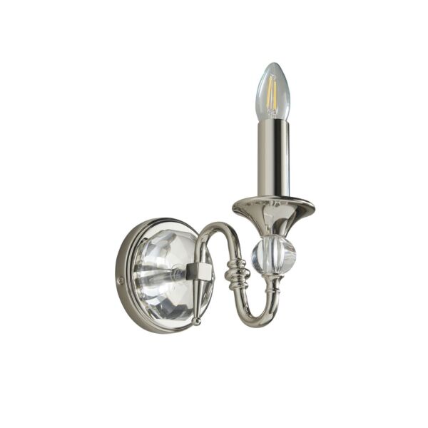 Interiors 1900 - Polina - LX124W1N - Nickel Clear Crystal Glass Wall Light