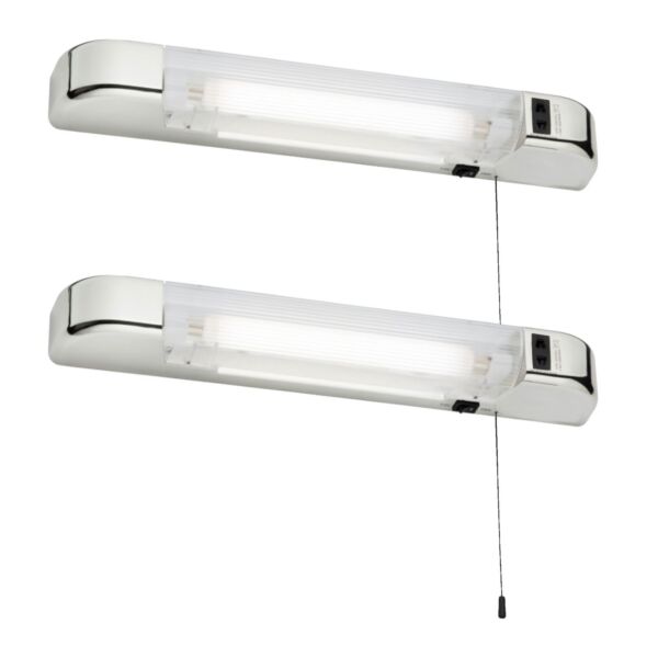 Set of 2 Rise - Chrome Bathroom Shaver Lights