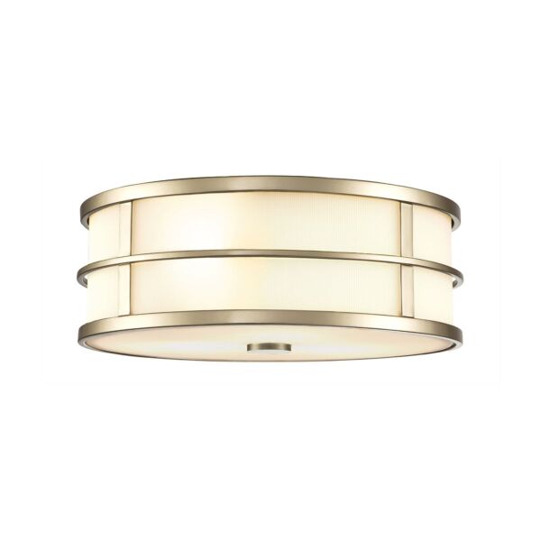 Feiss Lighting - Fusion - FE-FUSION-F-PNBR - Natural Brass Opal Glass 3 Light Flush Ceiling Light