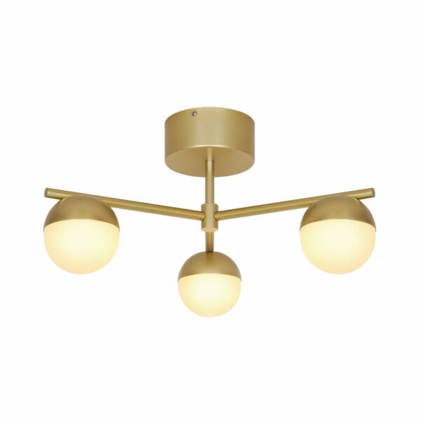 Nordlux - Contina - 2512096035 - Brushed Brass Opal Glass 3 Light Flush Ceiling Light