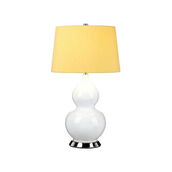 Elstead Lighting - Isla - ISLA-PN-TL-YELLOW - White Nickel Yellow Ceramic Table Lamp With Shade