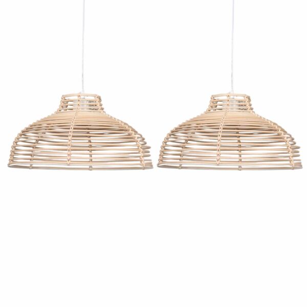 Set of 2 Katrina - Rattan Dome Pendant Lightshades