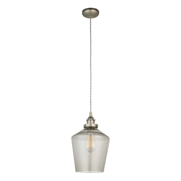 Heath - Aged Pewter Retro Glass Pendant Light