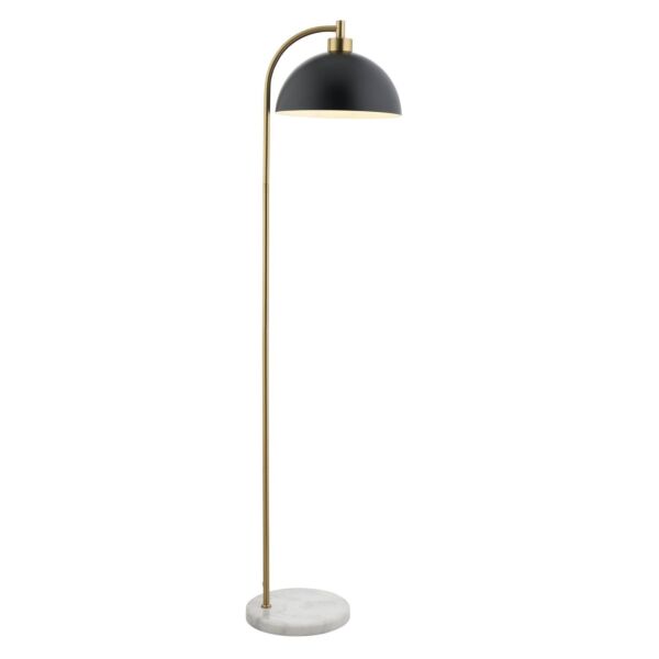 Endon Lighting - Buchanan - 112211 - Antique Brass Grey Marble Black Floor Reading Lamp