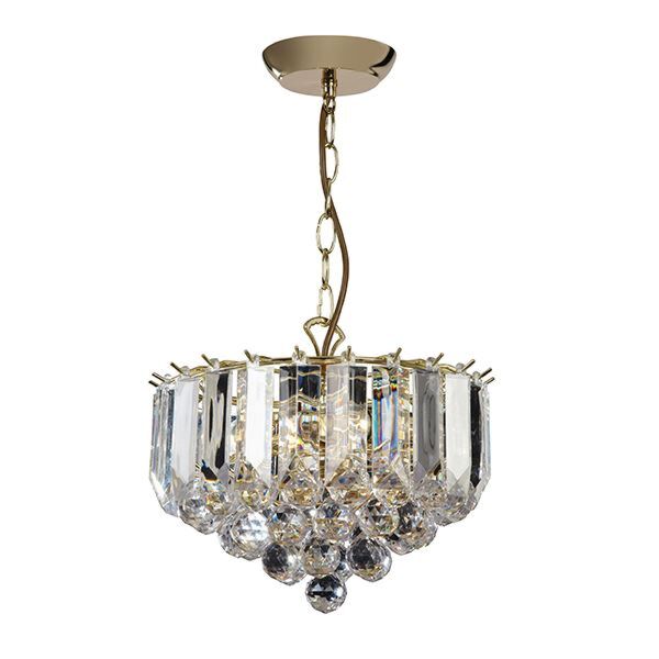 Endon Lighting - Fargo - FARGO-12BP - Brass Clear 3 Light Ceiling Pendant Light