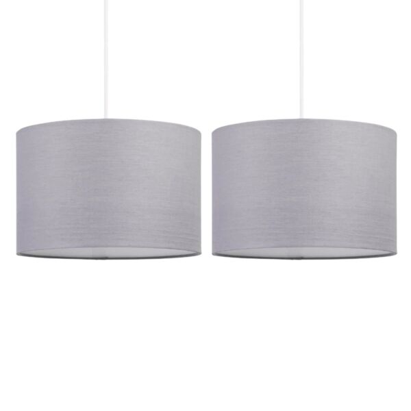 Set of 2 Dark Grey 25cm Ceiling Light Shades