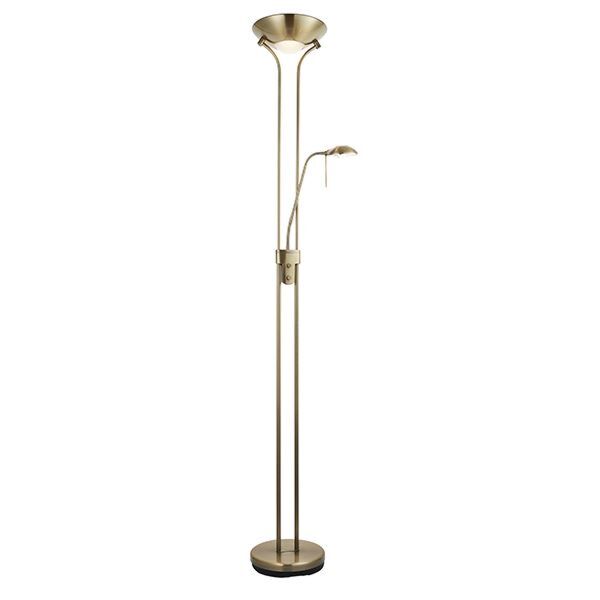 Endon Lighting - Rome - ROME-AN - Antique Brass Opal Glass Mother & Child Floor Lamp