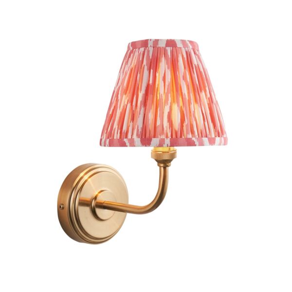 Endon Lighting - Step Arc & Ikat 16cm - 115744 - Aged Brass Pink Wall Light