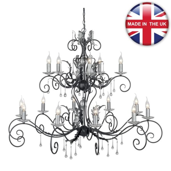 Elstead - Amarilli AML15-BLK-SILVER Chandelier