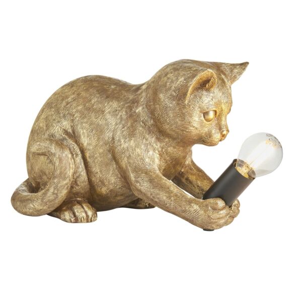 Endon Lighting - Kitten - 107389 - Vintage Gold Black Table Lamp