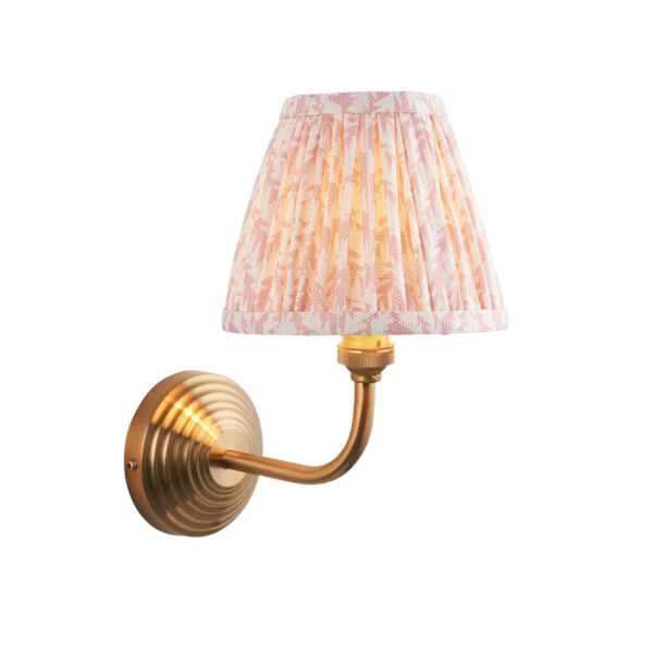 Endon Lighting - Obelisk Arc & Leaf 16cm - 115676 - Aged Brass Peach Wall Light