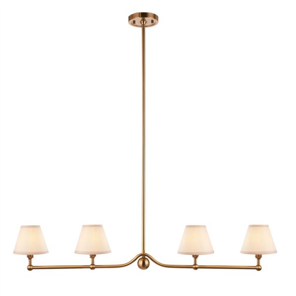 Endon Lighting - Santiago - 115002 - Aged Brass Vintage White 4 Light Bar Ceiling Pendant Light