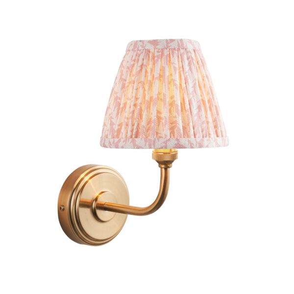 Endon Lighting - Step Arc & Leaf 16cm - 115747 - Aged Brass Peach Wall Light