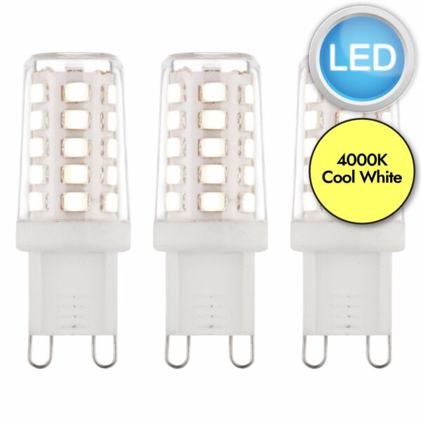 76140 - Set of 3 Cool White 2.3W - LED G9 Light Bulbs