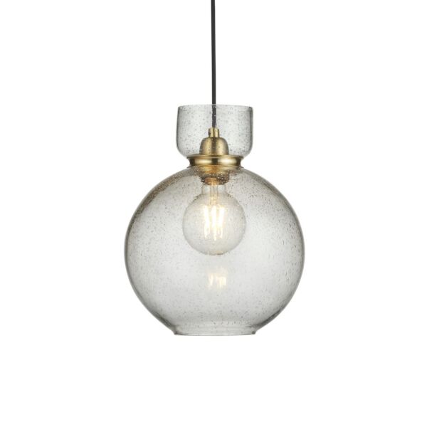 Casper - Brass Clear Bubbled Glass Ceiling Pendant Light