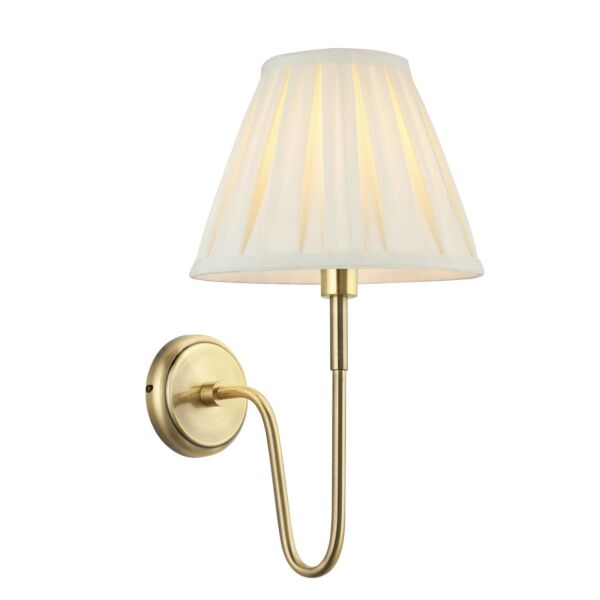 Endon Lighting - Rouen - 103360 - Antique Brass Cream Wall Light