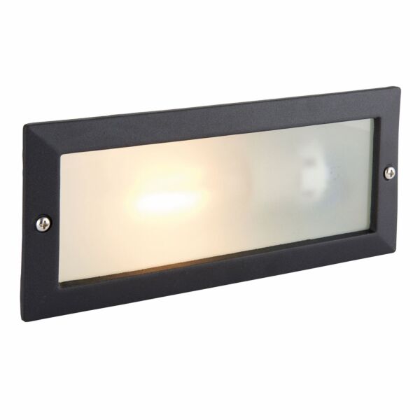 Saxby Lighting - Eco - Ol60ab - Black Frosted Glass IP44 Outdoor Recessed Marker Light