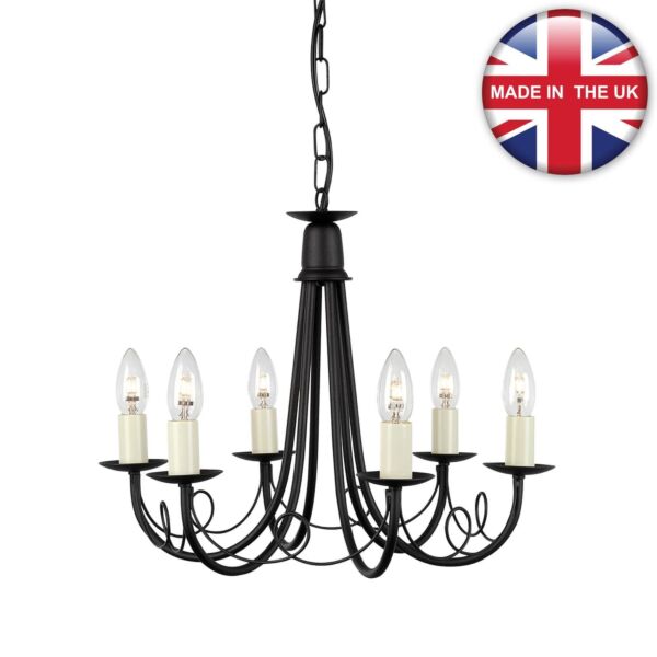 Elstead - Minster MN6-BLACK Chandelier