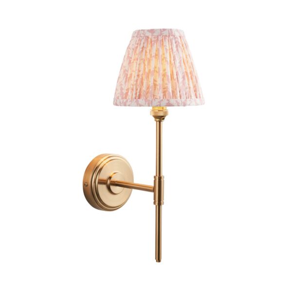 Endon Lighting - Step T Bar & Leaf 16cm - 115763 - Aged Brass Peach Wall Light