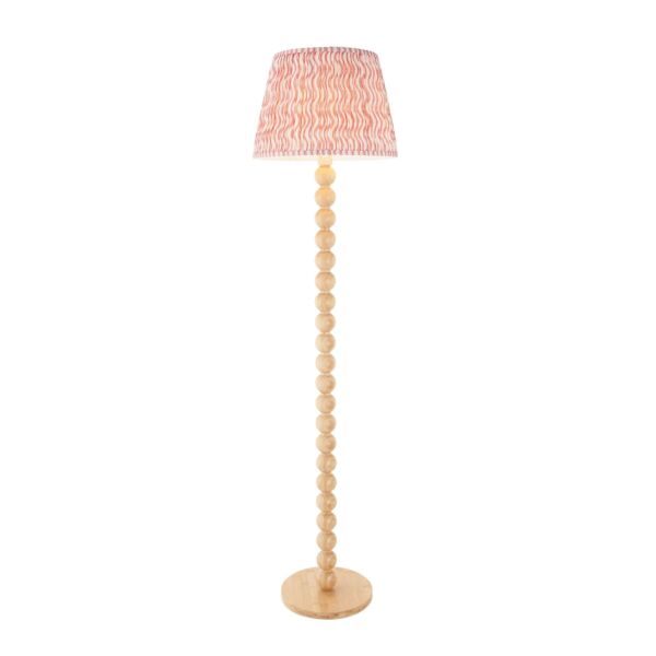 Endon Lighting - Cane & Ripple 40cm - 114342 - Natural Bamboo Pink Floor Lamp