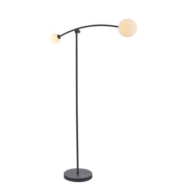 Isleworth - Matt Black and Opal Glass Floor Lamp