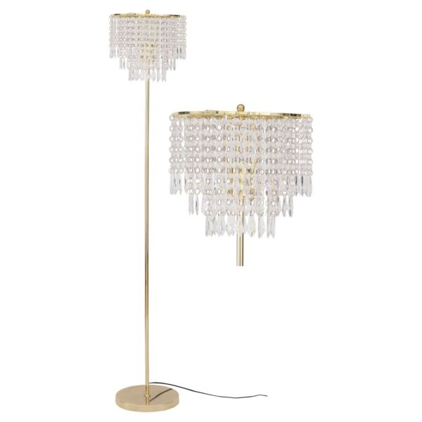 Cascada - Gold and Acrylic Crystal Jewelled Floor Lamp