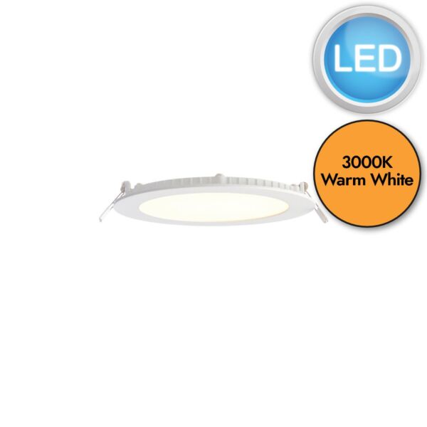 Saxby Lighting - SirioDISC - 73811 - LED White Frosted IP44 12w 3000k 170mm Dia Recessed Ceiling Downlight