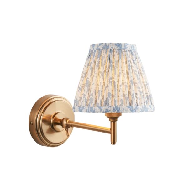 Endon Lighting - Step Fold & Leaf 16cm - 115794 - Aged Brass Blue Wall Light