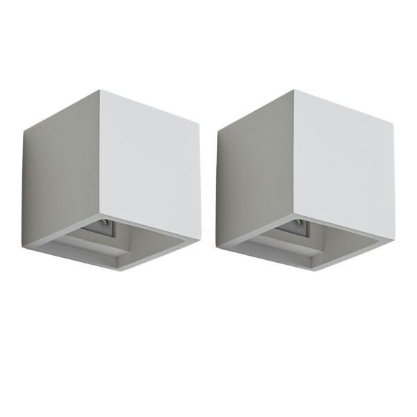 Set of 2 Minori - White G9 Plaster Wall Lights