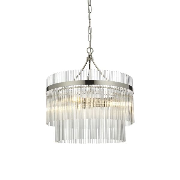 Endon Lighting - Marietta - 104113 - Nickel Clear Glass 3 Light Ceiling Pendant Light