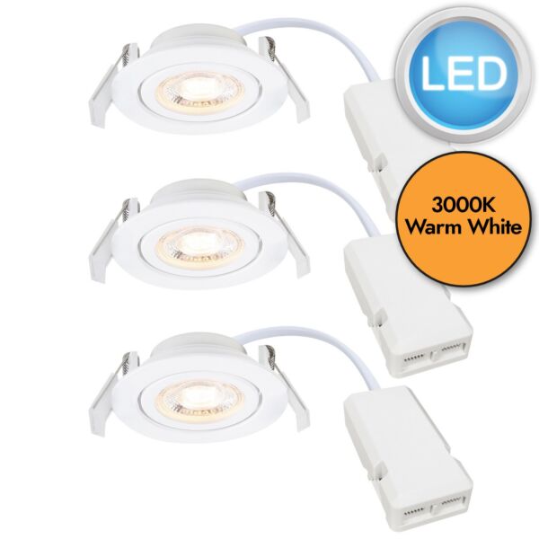 Nordlux - Set of 3 Monolo - 2510310101 - LED White Recessed Ceiling Downlights