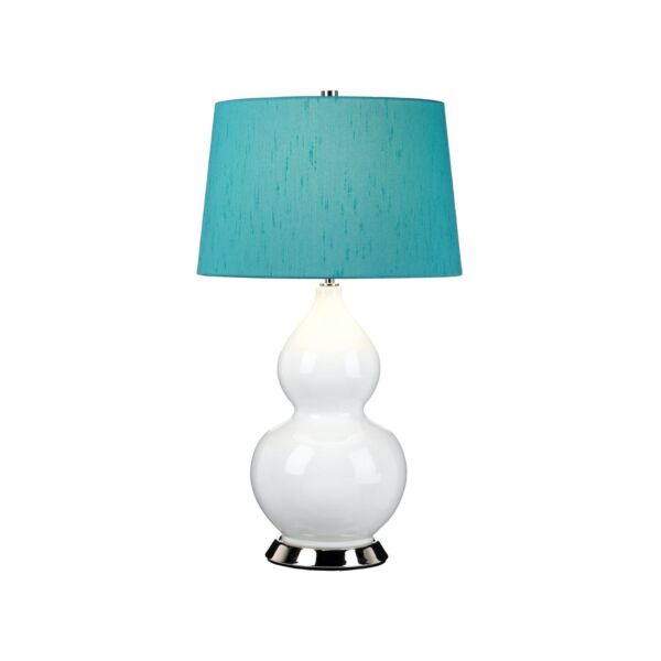 Elstead Lighting - Isla - ISLA-PN-TL-TEAL - White Nickel Teal Ceramic Table Lamp With Shade