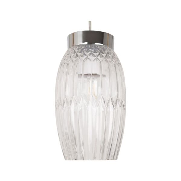 Facet - Chrome with Clear Faceted Glass Pendant Shade