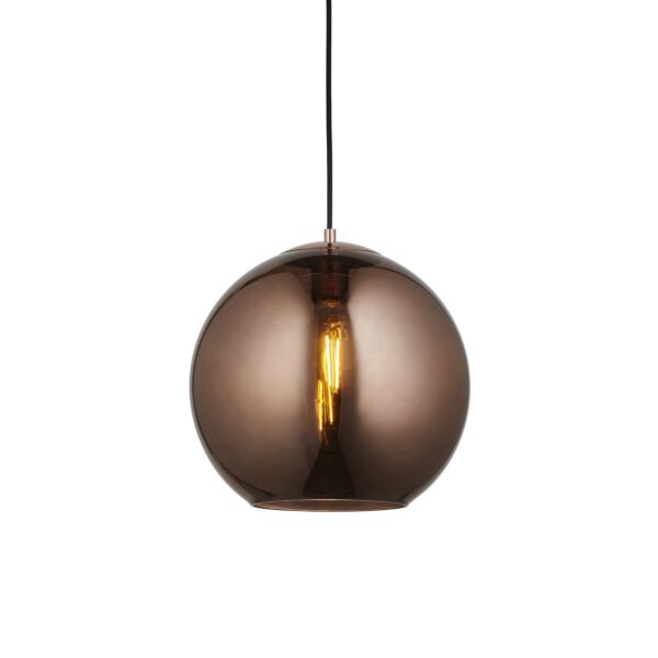 Endon Lighting - Boli - 102930 - Copper Glass Black Ceiling Pendant Light