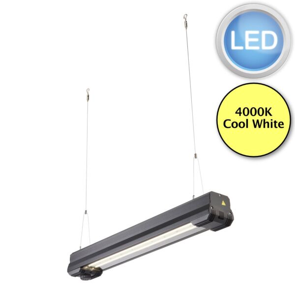 Saxby Lighting - Helios Linear - 106746 - LED Black Bar Ceiling Pendant Light