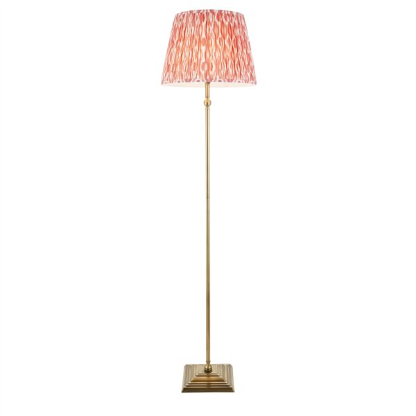Endon Lighting - Lille - 118001 - Antique Brass Pink Floor Lamp