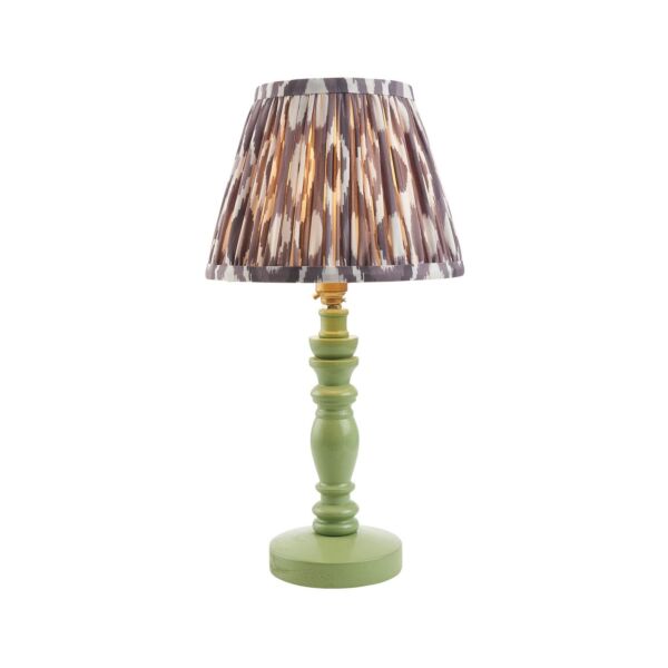 Endon Lighting - Bibury & Ikat 20cm - 115943 - Green Aged Brass Grey Table Lamp With Shade