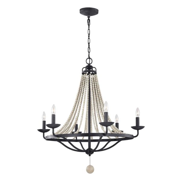 Feiss Lighting - Nori - FE-NORI6-DWZ - Zinc Grey 6 Light Chandelier