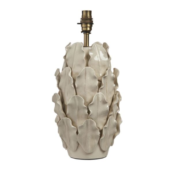 Endon Lighting - Layered Leaf Large - 111250 - Cream Crackle Aged Brass Ceramic Base Only Table Lamp