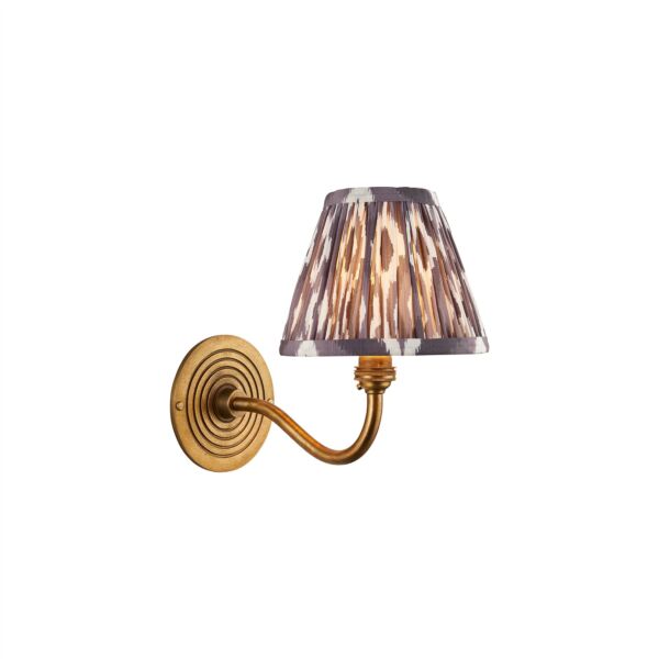 Endon Lighting - Ripple Curve - 114097 - Antique Brass Grey Wall Light