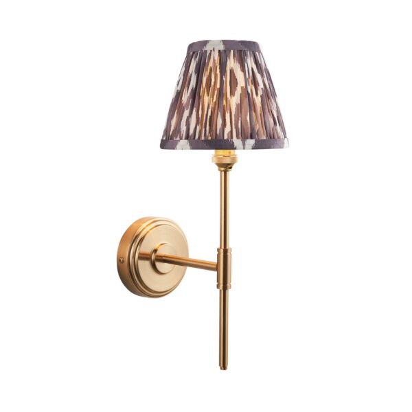 Endon Lighting - Step T Bar & Ikat 16cm - 115768 - Aged Brass Grey Wall Light