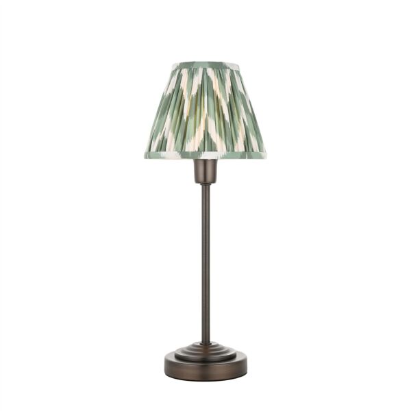 Endon Lighting - Rise - 120756 - Antique Bronze Green Table Lamp With Shade